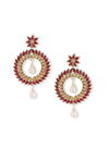 Maroon Stone work Partywear indian New Sparkly Designer For Party And Functions Latest Earrings Collection 1847
